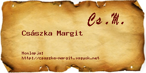 Császka Margit névjegykártya