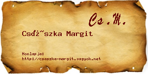 Császka Margit névjegykártya